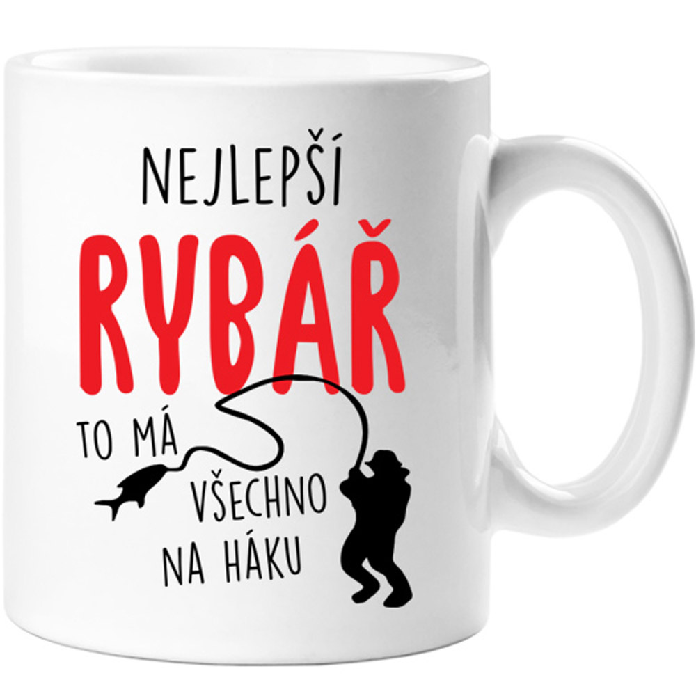 Hrnek Nejlepší rybář to má všechno na háku