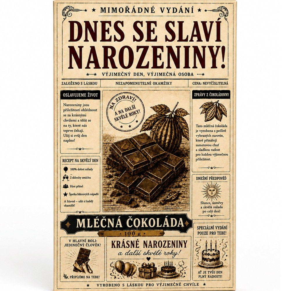 Mléčná čokoláda – Dnes se slaví narozeniny