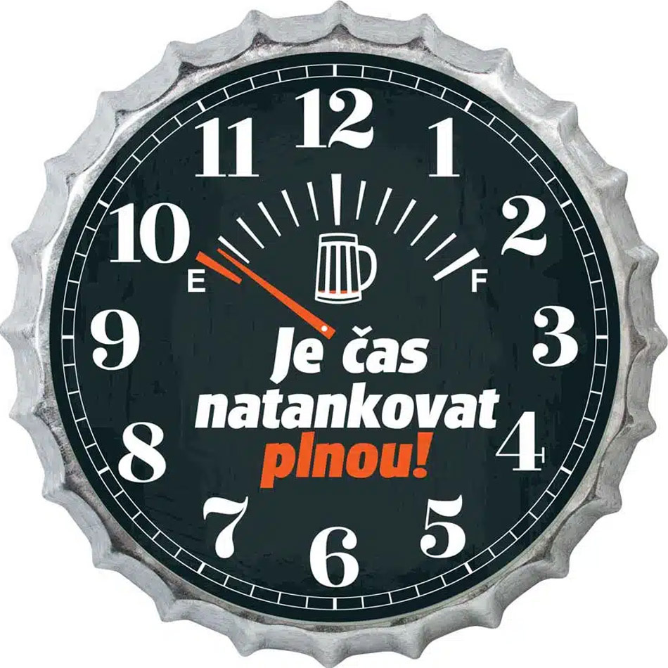 Velké hodiny pro pivaře 35 cm – čas natankovat