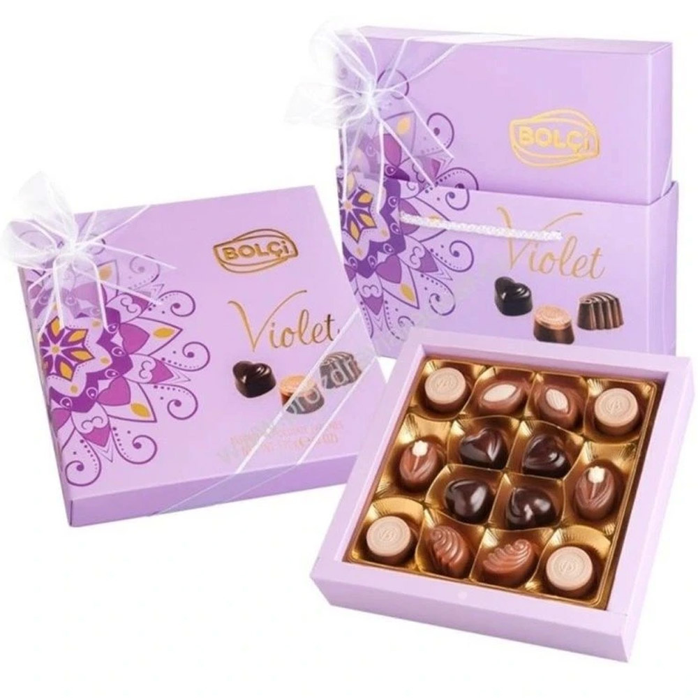 Violet Pastel - mix pralinek s dárkovou taškou 130 g