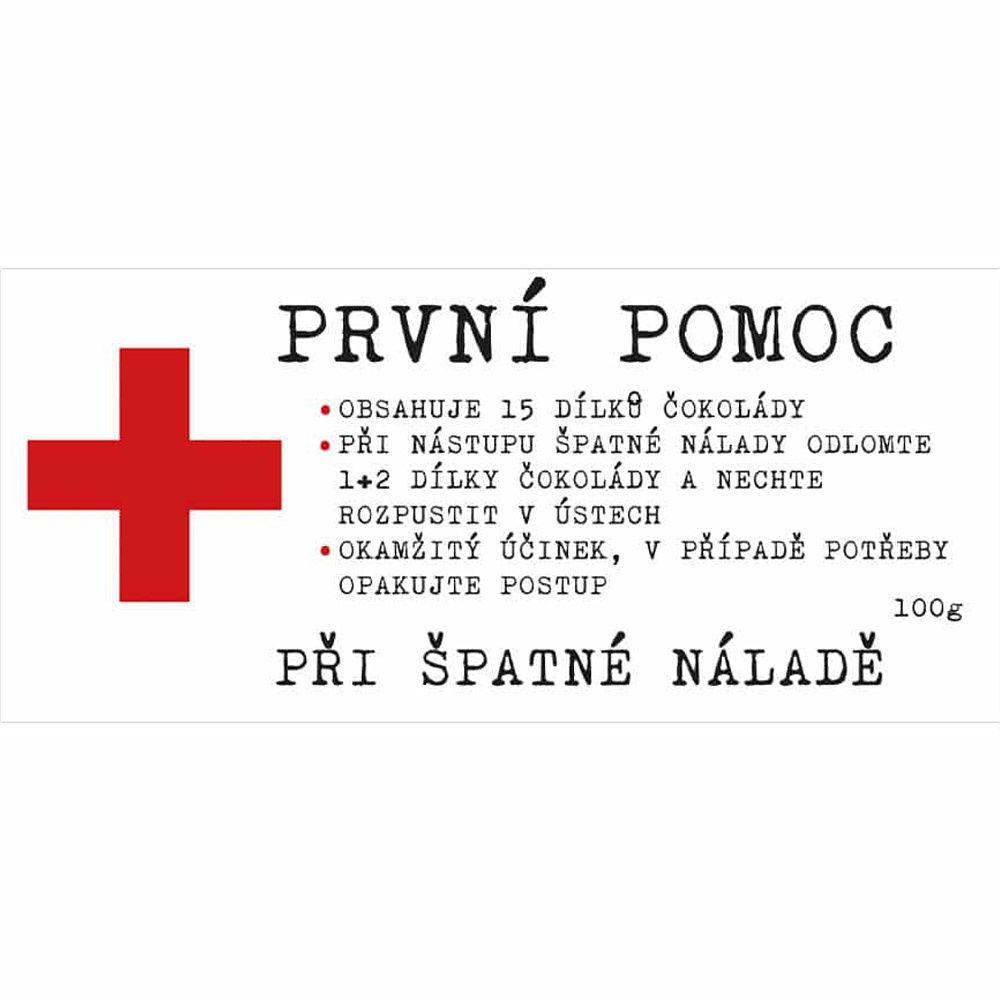 Dárková mléčná čokoláda 100 g – 1. pomoc