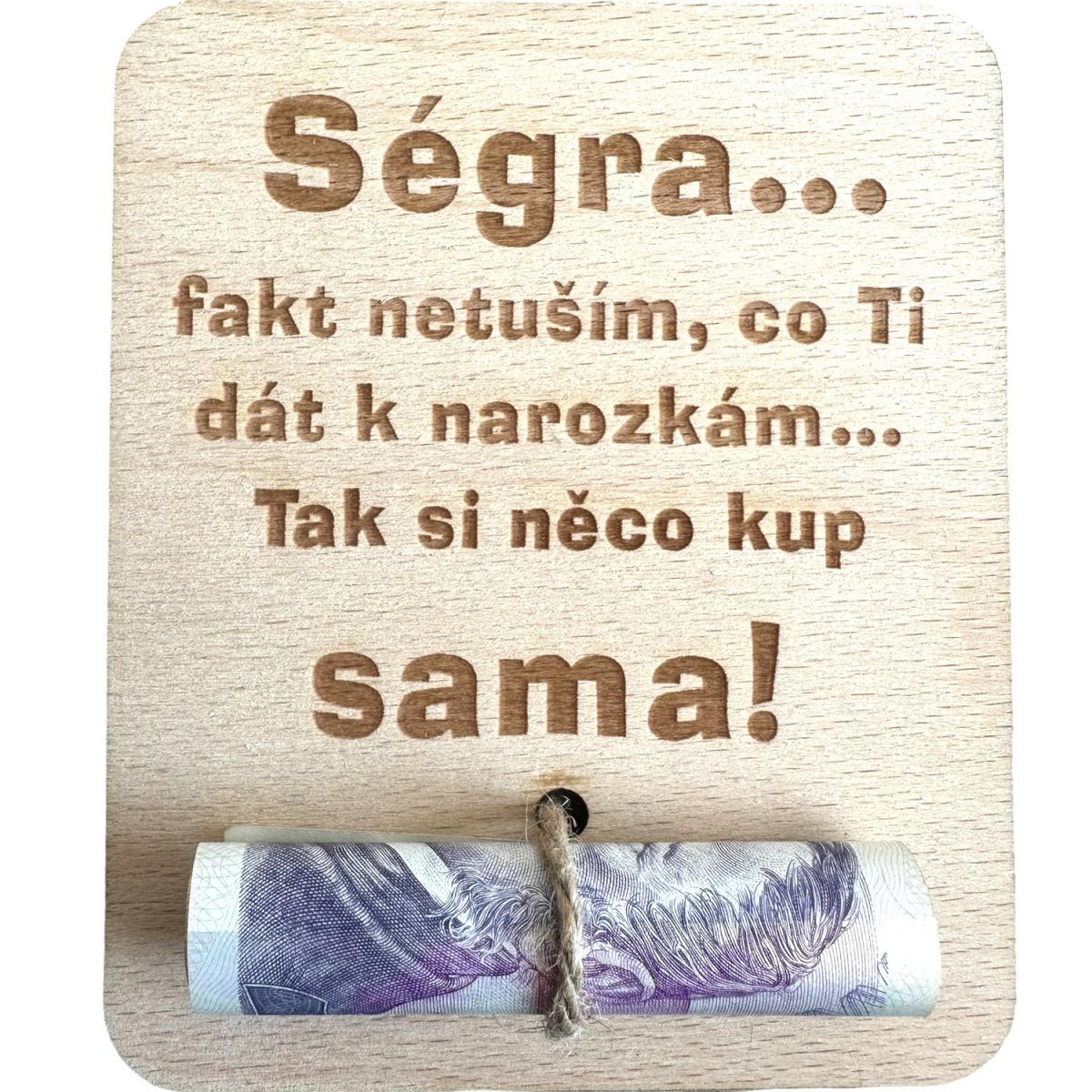 Drevena Darkova Karta Na Penize Segra