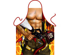 Stylová kuchyňská zástěra pro hasiče